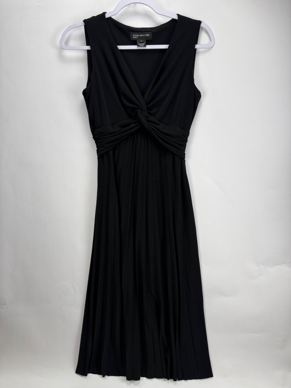 Jones New York Black Twist-Front Midi Dress Size 4